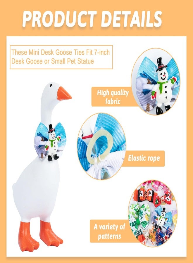 LUOHECAM 11 Pcs 7inch Desk Goose Outfits Mini Bow Ties Holiday Mini Goose Clothes, Valentine's Day, St. Patrick's Day, All Season Desk Goose Accessories - Image 3